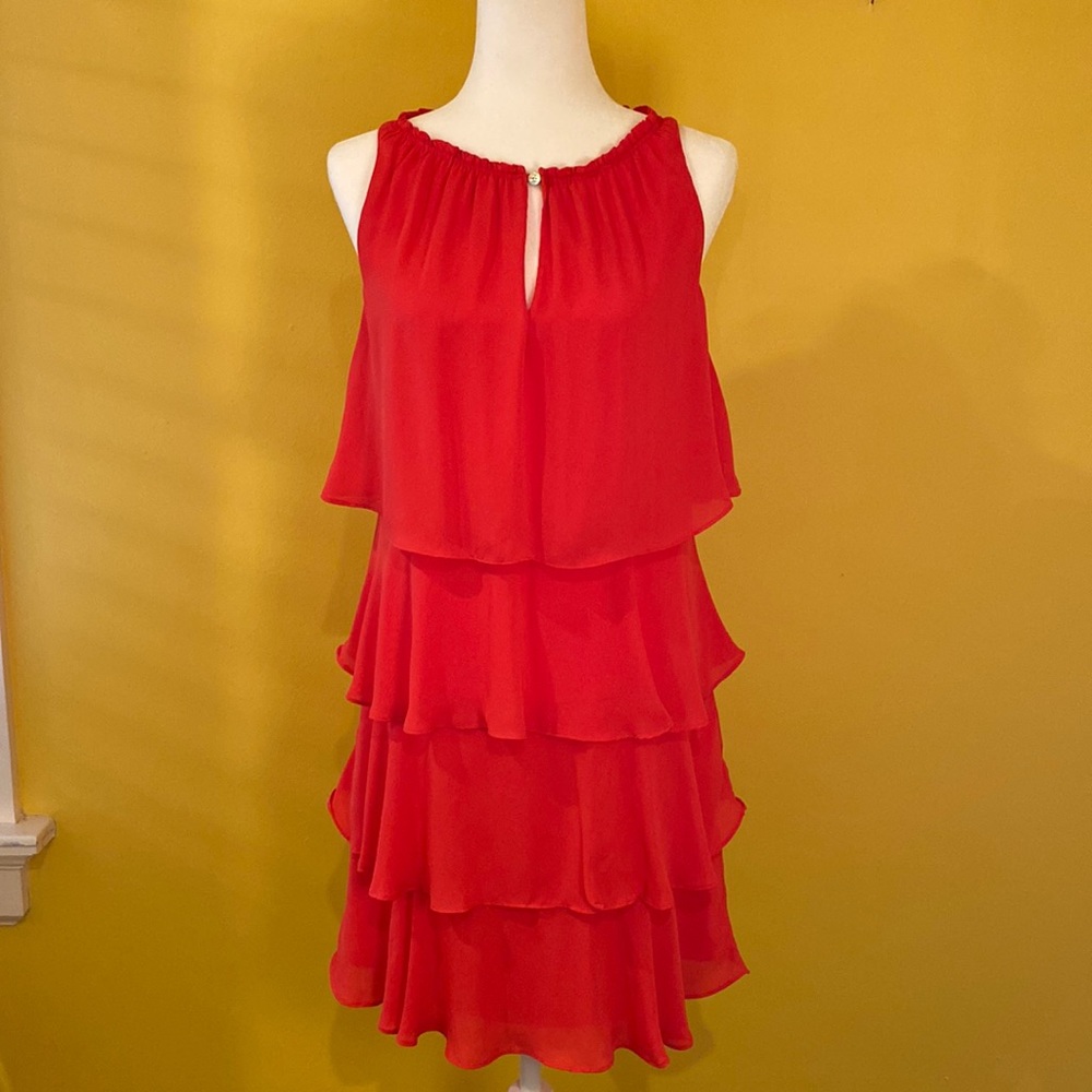 NWOT Pretty in pink! Nicole Miller Studio tiered pink dress